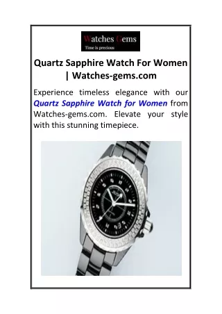 Quartz Sapphire Watch For Women  Watches-gems.com