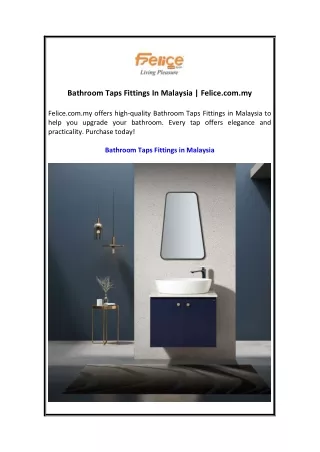 Bathroom Taps Fittings In Malaysia  Felice.com.my