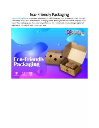 Eco-Friendly Packaging