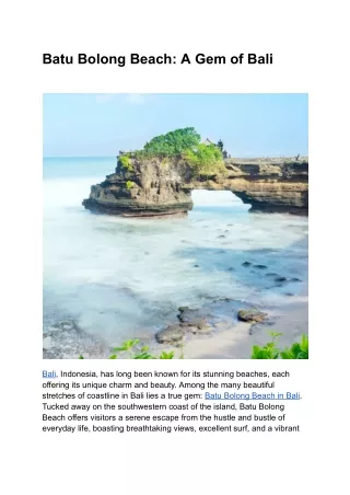 Batu Bolong Beach_ A Gem of Bali