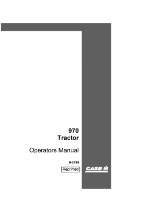 Case IH 970 Tractor Operator’s Manual Instant Download (Publication No.9-3185)