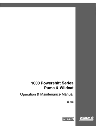 Case IH 1000 Powershift Series Puma & Wildcat Tractor Operator’s Manual Instant Download (Publication No.37-158)