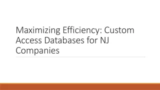 Maximizing Efficiency: Custom Access Databases for NJ Companies