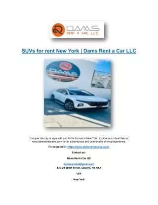 SUVs for rent New York | Dams Rent a Car LLC