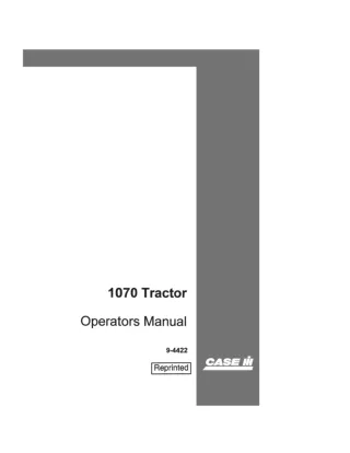 Case IH 1070 Tractor Operator’s Manual Instant Download (Publication No.9-4422)