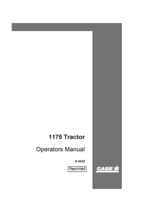 Case IH 1175 Tractor Operator’s Manual Instant Download (Publication No.9-4432)