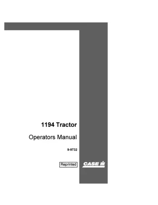 Case IH 1194 Tractor Operator’s Manual Instant Download (Publication No.9-9732)