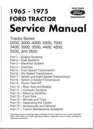 1965 Ford 3400 Tractor Service Repair Manual