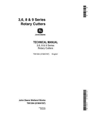 John Deere 8 Series Rotary Cutters Service Repair Manual