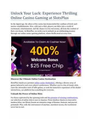 SlotsPlus Online Casino