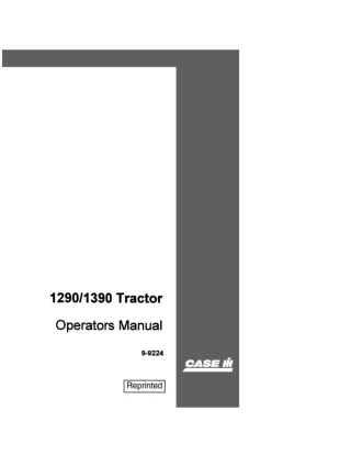 Case IH 1290 1390 Tractor Operator’s Manual Instant Download (Publication No.9-9224)