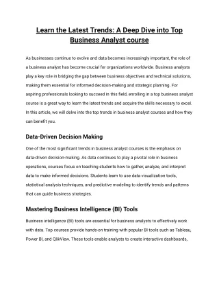 business analyst course in Nagpur