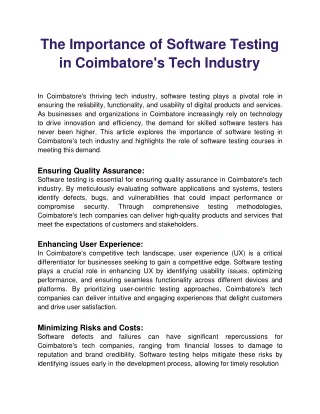 The Importance of Software Testing in Coimbatore's Tech Industry (1)