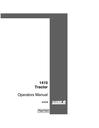 Case IH 1410 Tractor Operator’s Manual Instant Download (Publication No.9-5418)