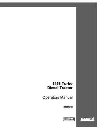 Case IH 1456 Turbo Diesel Tractor Operator’s Manual Instant Download (Publication No.1082850R1)