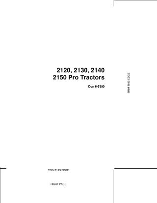 Case IH 2120 2130 2140 2150 Pro Tractors Operator’s Manual Instant Download (Publication No.6-5390)