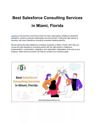 Best Salesforce Consulting Services in Miami, Florida