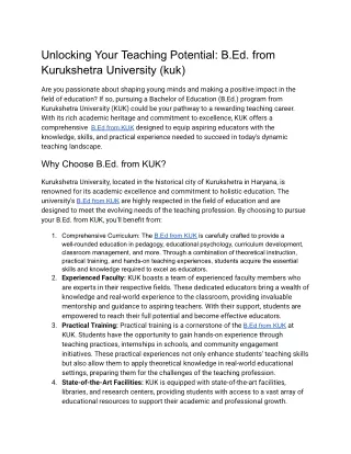 B.Ed. from KUK