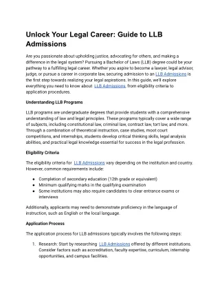 LLB Admissions