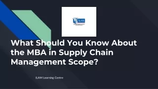 What Should You Know About the MBA in Supply Chain Management Scope