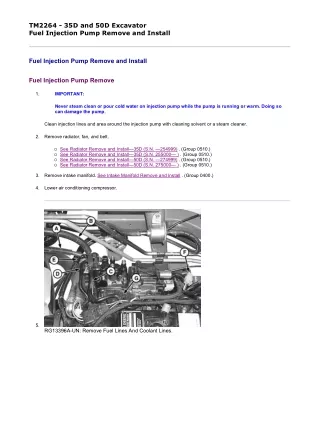 John Deere 50D Compact Excavator Service Repair Technical Manual (TM2264)