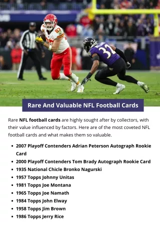 Rare And Valuable NFL Football Cards