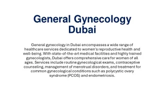General Gynecology in Dubai