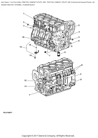 John Deere 85F Orchard and Vineyard Tractor Parts Catalogue Manual (PC10820)