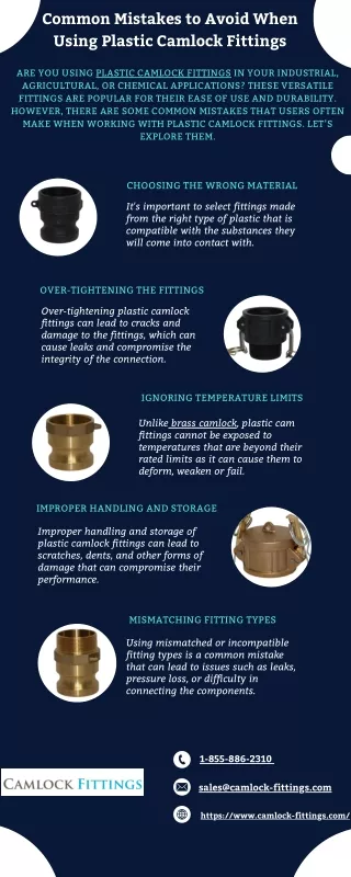 Common Mistakes to Avoid When Using Plastic Camlock Fittings