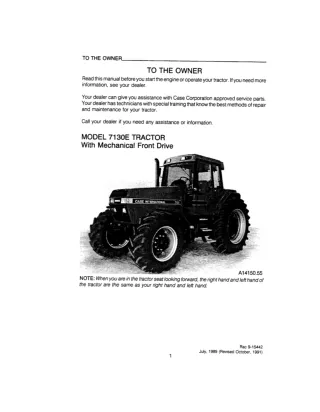 Case IH 7130E Tractor with Mechanical Front Drive Operator’s Manual Instant Download (Publication No.9-15442)