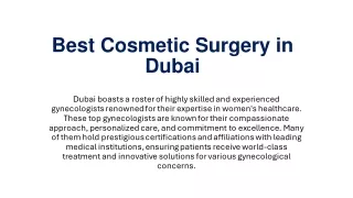 best Cosmetic Surgery in Dubai