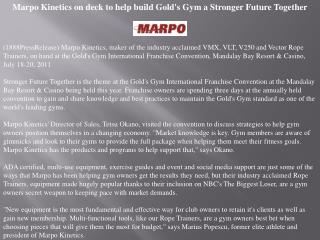 marpo kinetics on deck to help build gold's gym a stronger