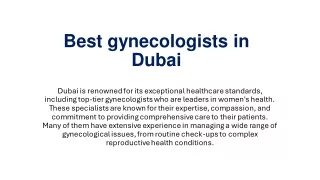 Best gynecologists in dubai