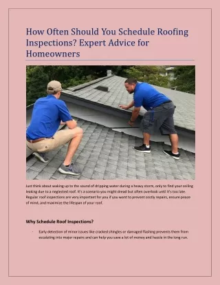 How Often Should You Schedule Roofing Inspections? Expert Advice for Homeowners