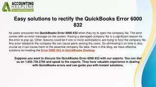 Easy Ways to Resolve Error 6000 832 In QuickBooks Desktop