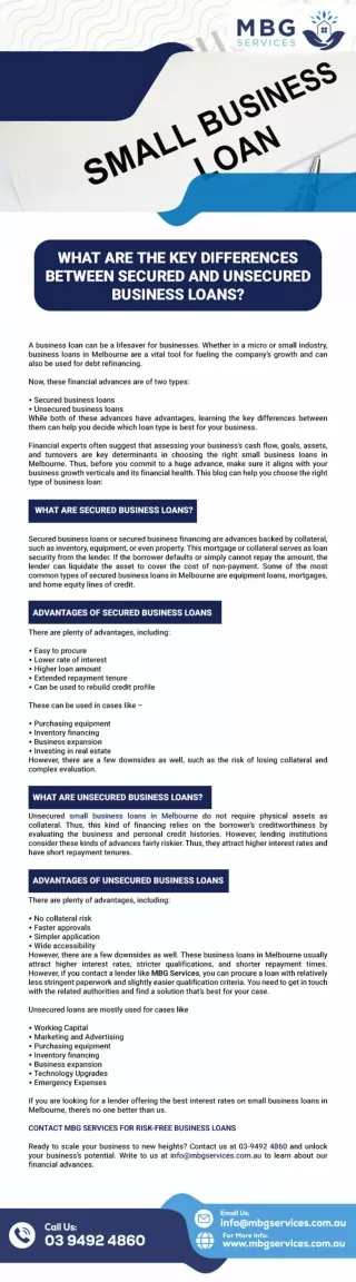 WHAT ARE THE KEY DIFFERENCES BETWEEN SECURED AND UNSECURED BUSINESS LOANS?