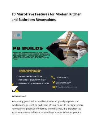 10 Must-Have Features for Modern Kitchen and Bathroom Renovations