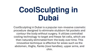 CoolSculpting in Dubai