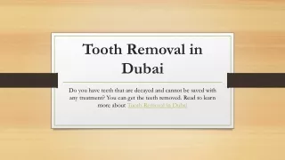 Tooth Removal in Dubai