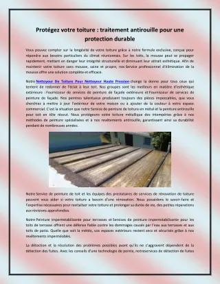 Protégez votre toiture
