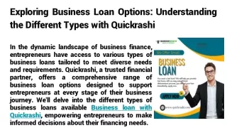 Exploring Business Loan Options_ Understanding the Different Types with Quickrashi