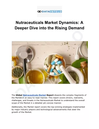 Nutraceuticals Market Size, Share, Growth and Forecast