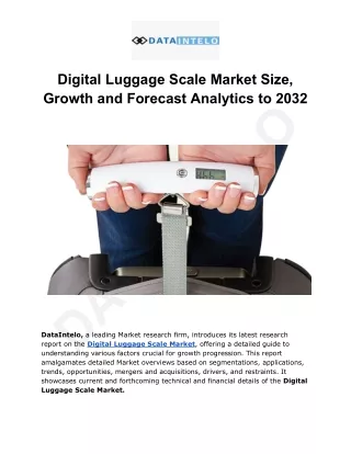 Digital Luggage Scale Market I Global Outlook and  Forecast 2024-2032