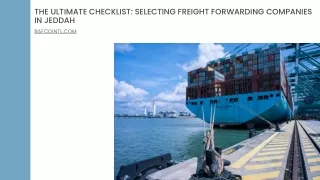 The Ultimate Checklist Selecting Freight Forwarding Companies In Jeddah