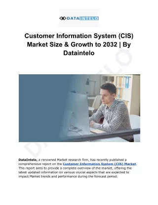 Customer Information System (CIS) Market I Global Outlook and Forecast 2032