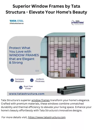 Superior Window Frames by Tata Structura - Elevate Your Home's Beauty