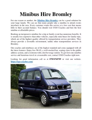 Minibus Hire Bromley