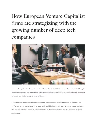 How European Venture Capitalist