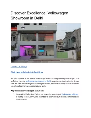 Discover Excellence_ Volkswagen Showroom in Delhi