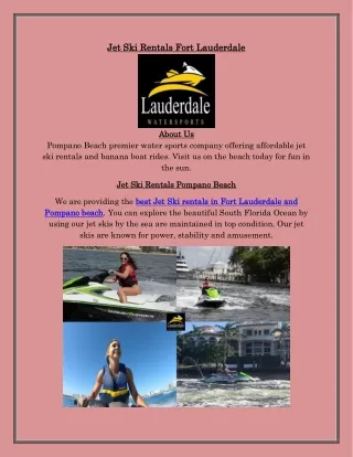 Jet Ski Rentals Fort Lauderdale